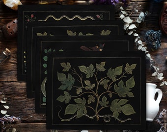 Antique Serpents Placemat Set/4 Black Assorted
