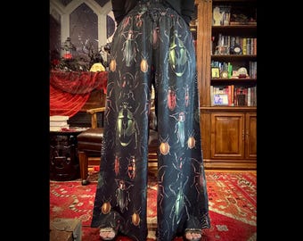 Antique Beetle Bug Insects Entomology Wide Leg Pant with Pockets