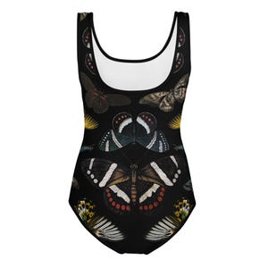 Butterfly Papillon Print Youth One Piece Swimsuit