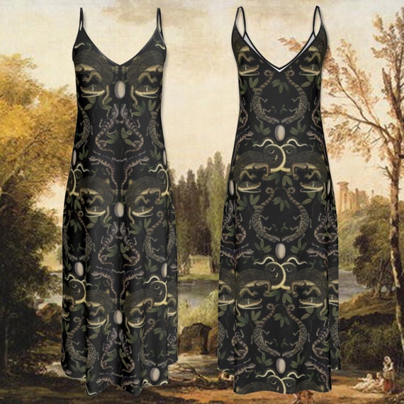 Antique Crocodile Print Slip Dress 6 Colors