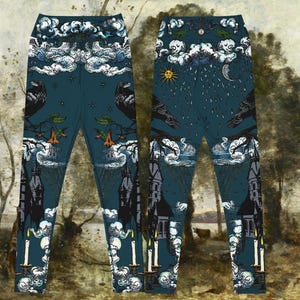 Victorian Castle Raven Yoga/Swim Leggings in color