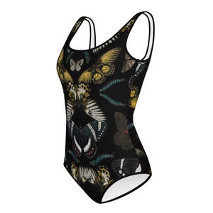 Butterfly Papillon Print Youth One Piece Swimsuit