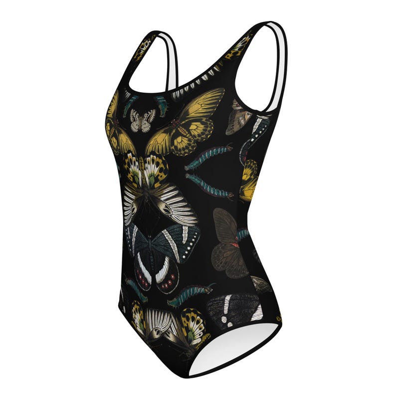 Butterfly Papillon Print Youth One Piece Swimsuit