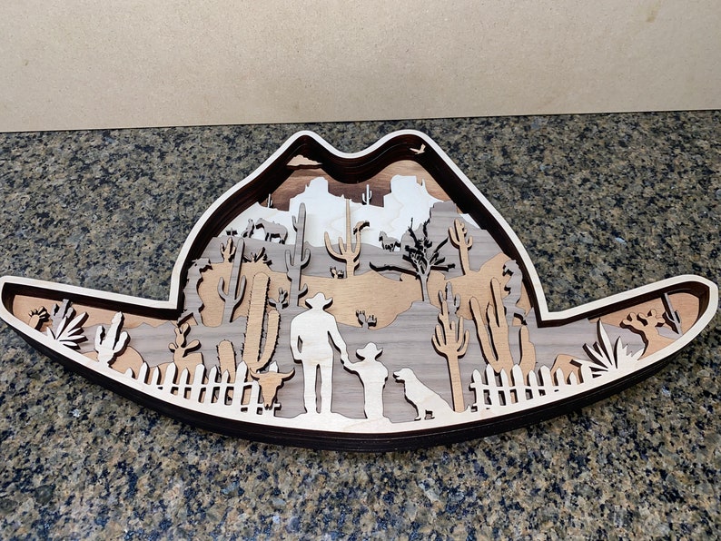 Digital File 7 Layer Cowboy Hat Wall Art Multi-layer - Etsy