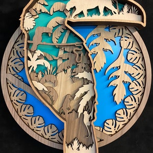 Digital File - 6 or 9 Layer Toucan Art Piece for Glowforge - SVG - DXF - PDF - Multi-layer
