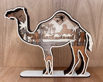 Pieza de arte camel camel de 7 capas para Glowforge - SVG - PDF - Multicapa - Archivo digital