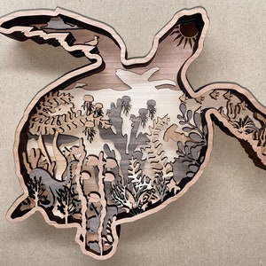 Digital File - 7 Layer Turtle Wall Art - Multi-layer - PDF - SVG