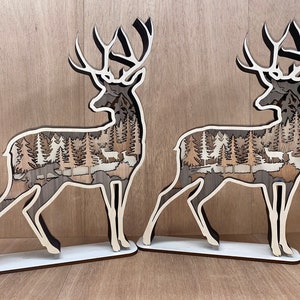 Digital File 7 Layer Deer with Optional Layers Art Piece for Glowforge SVG PDF Multi-layer image 1