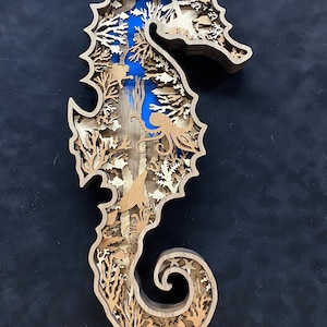 Digital File - 7 Layer Seahorse Art Piece for Glowforge - SVG - PDF - Multi-layer