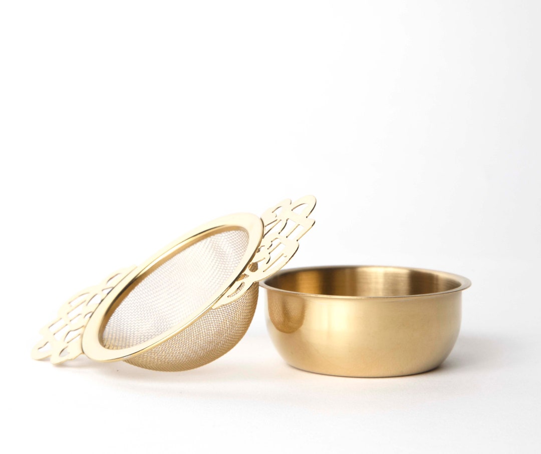 Stainless Steel Tea Strainer & Drip Bowl Etsy