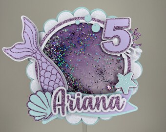 Mermaid Cake topper, Under the sea Cake topper,Little Mermaid Cake Topper,Mermaid Birthday Party Decor, mermaid party, kids party