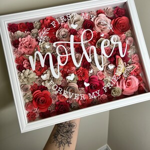 FLOWER SHADOW BOX 11x14 | Mother’s Day gift |Assorted flower box | Customized gift for her, anniversary , birthday | Paper flower shadow box