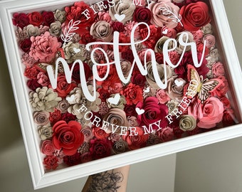 FLOWER SHADOW BOX 11x14 | Mother’s Day gift |Assorted flower box | Customized gift for her, anniversary , birthday | Paper flower shadow box