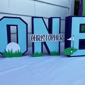 Golf 3D Letters, Golf 1st Birthday Party Decorations, Hole In One Themed Birthday Party,Hole In One Birthday, 1st birthday party