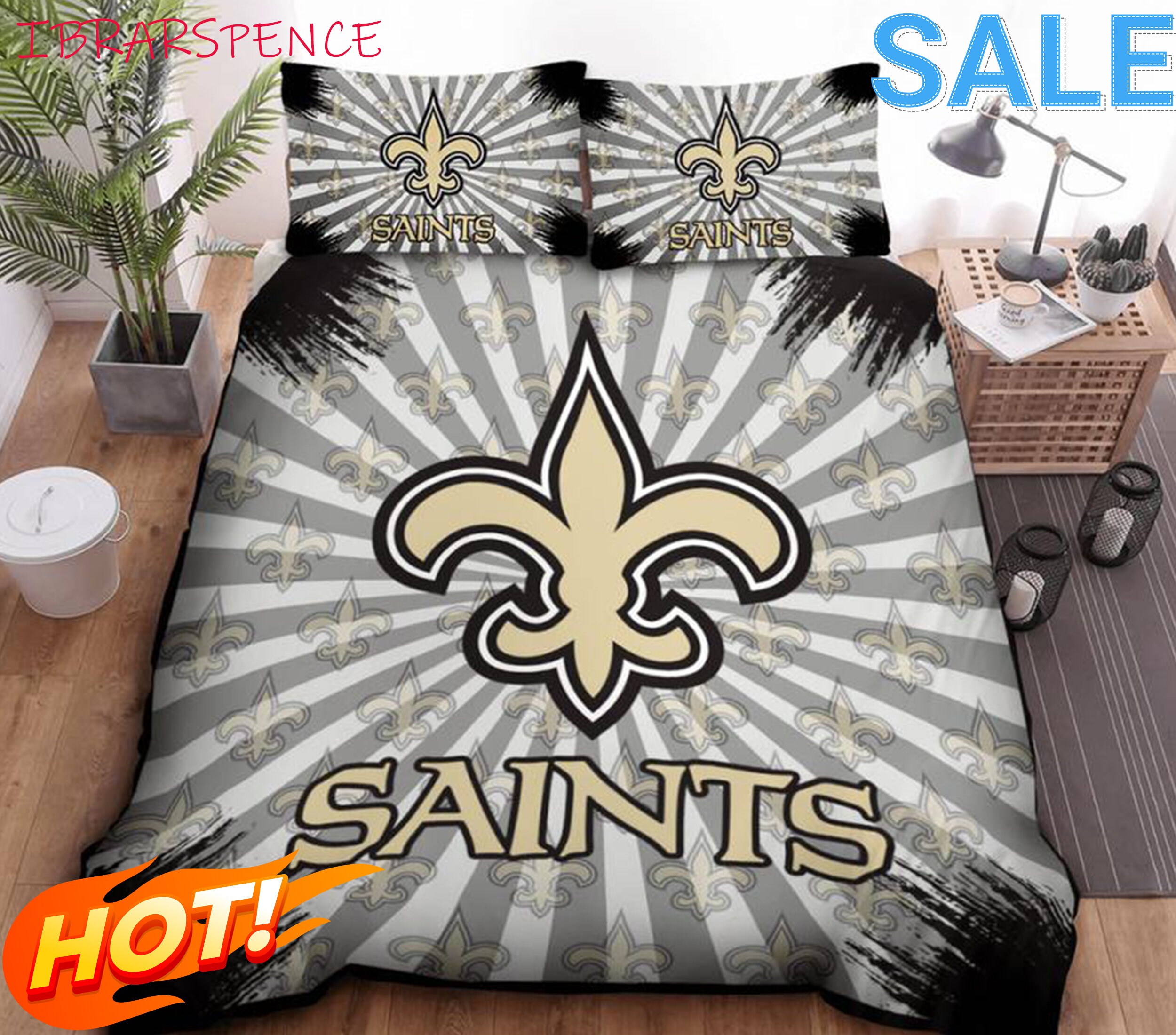 Saints bedding set New Orleans Saints Bedding Set Bedroom Etsy