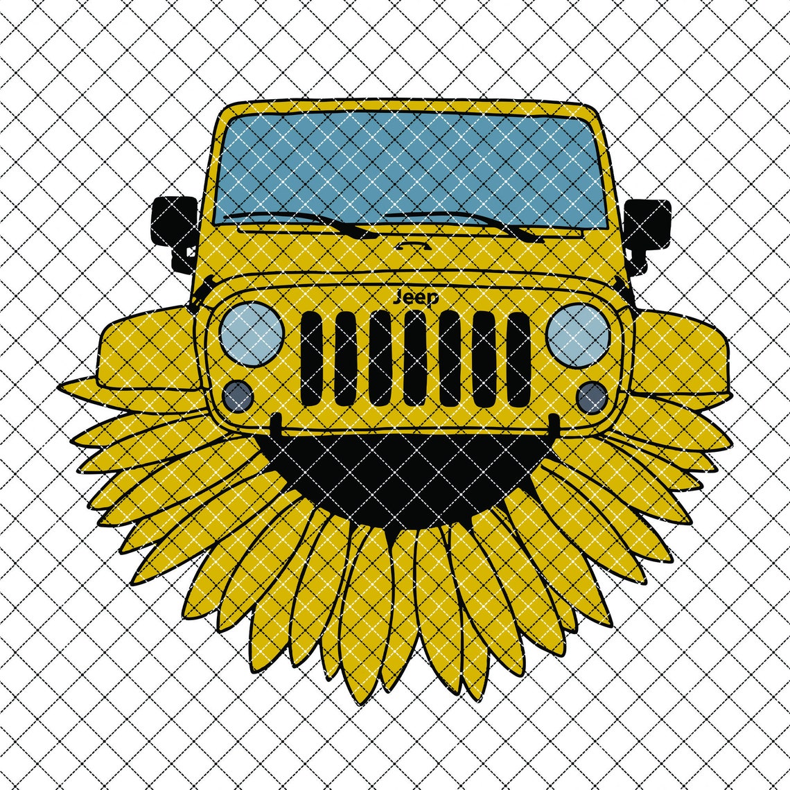 Sunflower Jeep Svg Sunflower Jeep Girl Svg Jeep Svg Offroad Etsy
