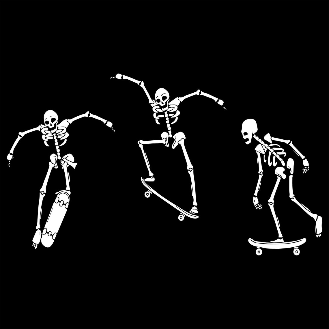 Skateboarding Skeletons SVG Skeleton on skateboard SVG | Etsy