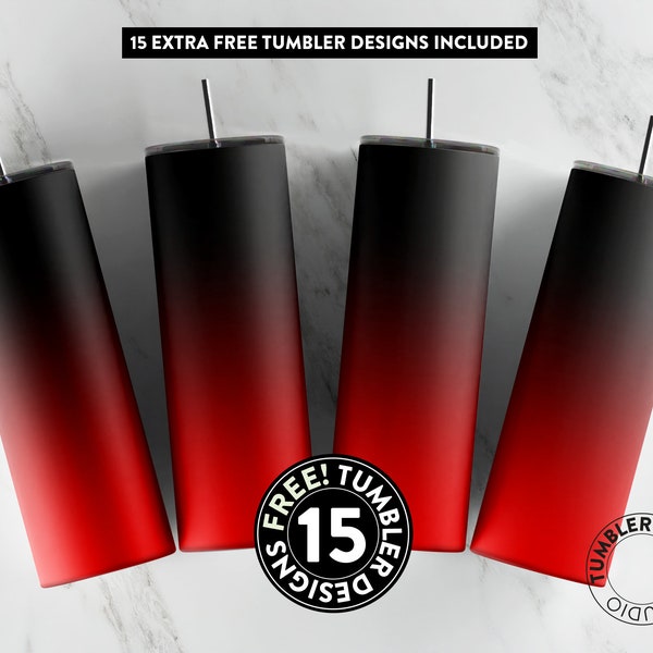 Red Ombre Tumbler Wrap, Black to red Sublimation Design, 20 oz Tumbler Wrap, Tumbler Template,Seamless Sublimation, Sublimation Wrap