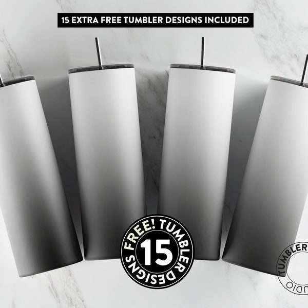Gray Ombre Tumbler Wrap, White to gray Sublimation Design, 20 oz Tumbler Wrap, Tumbler Template, Seamless Sublimation, Sublimation Wrap