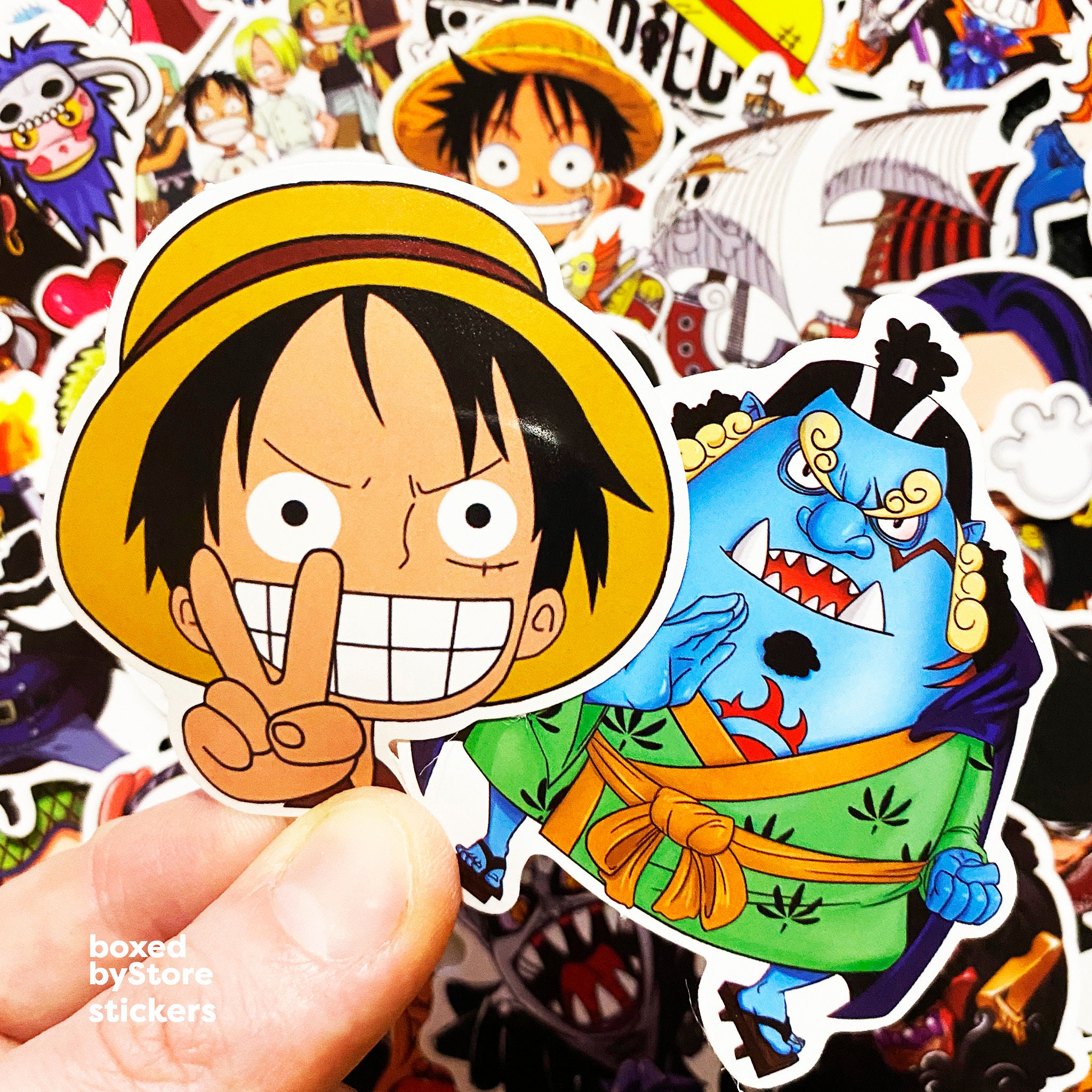 one piece sticker pack manga anime free shipping random etsy