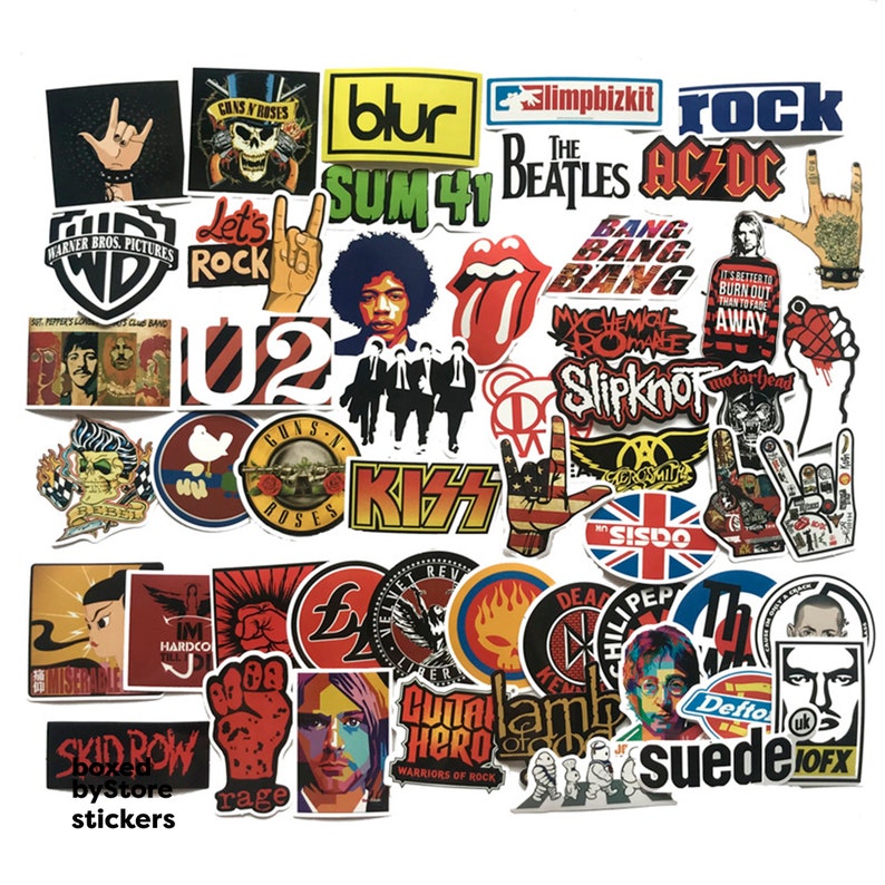 Band Rock Music Sticker Pack Vinyl Waterproof Stickers for Girls Adults Men Bike Luggage Car Laptop Motorcycles