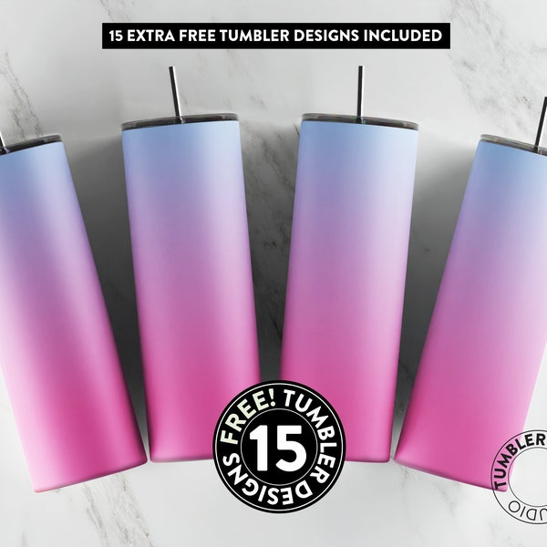 Pink Purple Ombre Tumbler Wrap, Purple Pink Sublimation Design, 20 oz Tumbler, Tumbler Template, Seamless tumbler, Purple Gradient tumbler