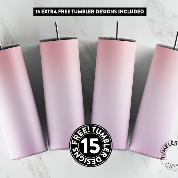 Pink Ombre Tumbler Wrap, Pink to purple Sublimation Design, 20 oz Tumbler Wrap, Tumbler Template, Seamless Sublimation, Sublimation Wrap