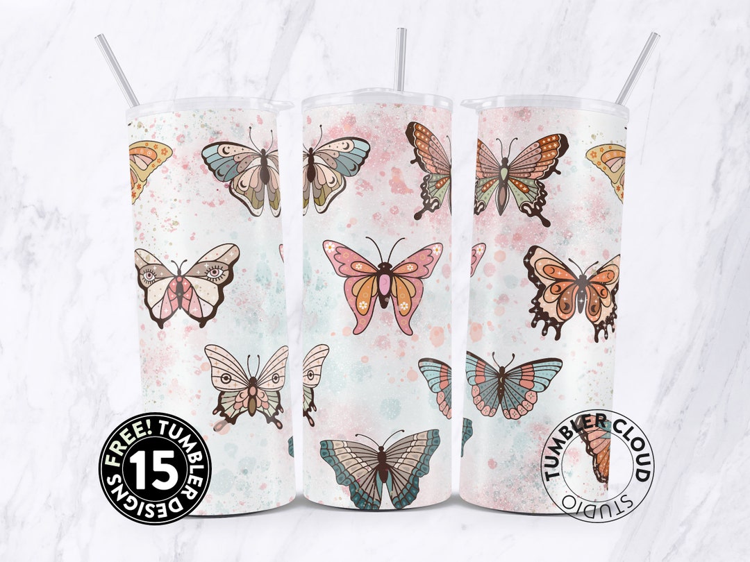 Butterfly Tumbler Butterfly Gifts for Women Retro Butterfly Etsy