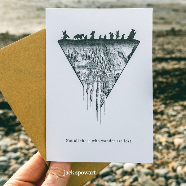 Greetings Card Lord of The Rings Art Tolkien Quote Art Rivendell The Fellowship Drawing Gift For Walker Hiker Book Simple
