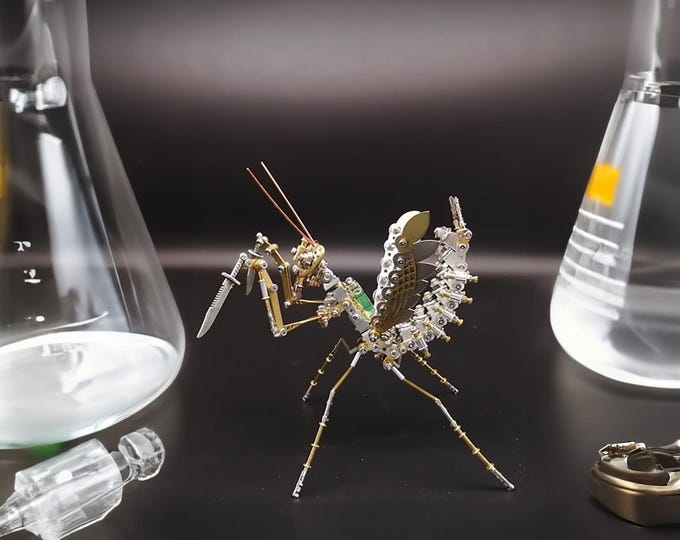 Steampunk Mechanical Insect Mantis Metal DIY Assembly Puzzle Crafts Scorpion Build Kit Stem Learning Toys Handmade Christmas Gift Mantis
