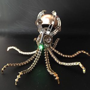 スチームパンク メカニカル タコ メタル DIY 組み立てパズル モデルキット Bluetooth スチームパンク フィギュア 装飾 手作り クリスマス ギフト 男の子向け