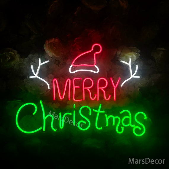 メリークリスマスネオンサイン | カスタムネオンサイン | 寝室用ネオン