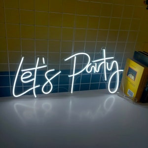 Insegna al neon Let's Party Led Flex Neon Light Sign Testo personalizzato Party Wedding Neon Sign Home Room Yard Decorazione Regalo personalizzato di Halloween