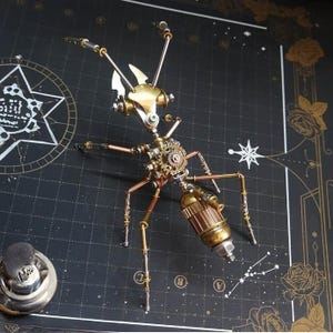 Steampunk Insect Ant Metal Sculpture Steampunk Mechanical Figurine Home Decor DIY Bug Handmade Valentine&#39;s Day Gift Christmas Crafts For Boy