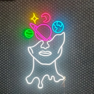Neon Signs Lights Custom Galaxy Brain The solar system Milky Way Wall Room Decoration Christmas Gift  Birthday Present