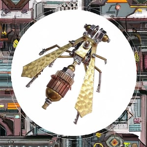 Insetti in metallo Steampunk Ape Puzzle fai da te Scultura 3D fatta a mano Decorazione per la casa Ornamento statuetta Steampunk Statua ape calabrone Insetto in metallo