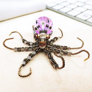 スチームパンクな機械仕掛けのタコの昆虫型金属DIY組み立てパズルモデルキット タコのスチームパンクな置物 クリスマスクラフト 男の子の誕生日プレゼント