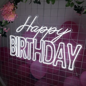 Buon Compleanno Insegna al Neon Luce Personalizzata Personalizzata per Feste Baby Shower Decorazione da Parete Forniture Compleanno Insegna al Neon Decorazione da Parete