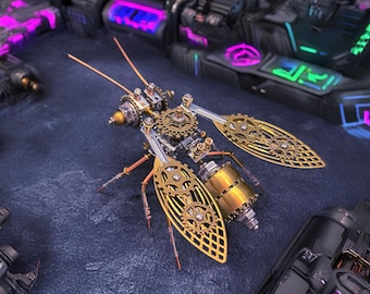 Steampunk Metal Insect 3D Bee DIY Assembly Puzzle For TeenBoys Sculpture Home Decor Steampunk Ornament Christmas Craft Mechanical Bee C
