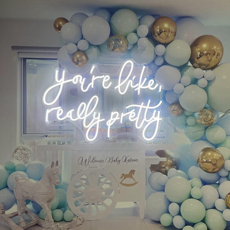 You're like really pretty neon signs lights girl room wall decor Girlfriend bedroom decoration Daughter's favorite gift 