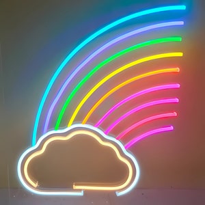 Insegna al neon arcobaleno personalizzata, nuvola a led, decorazione di nozze per camera da letto, regalo di compleanno, festa, decorazioni per la casa, bar, hotel, luce al neon personalizzata 12 V