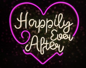 Happily Ever After Neon Sign Custom    Neon Wedding Sign Led Neon Sign Name Neon Sign Art Engaged Neon Sign Bedroom Wall Decor