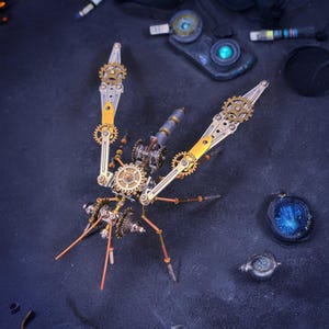Puzzle 3D fai da te in metallo, insetto meccanico Steampunk, zanzara, assemblaggio fai da te, regalo di Natale meccanico unico per lui.