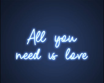 All you need is Love Neon Sign Wedding Party Engagement decor Neon Sign Bridal Shower  Room Decor Personalized Wedding Gifts Wall Decor