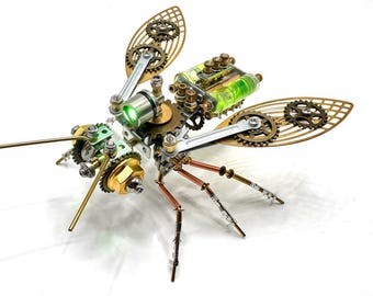 Steampunk Mechanical Insect Bee Handmade 3D Ant Model Kit  DIY Assembly Puzzle Birthday Gift For Kids Spider Crafts Ornaments
