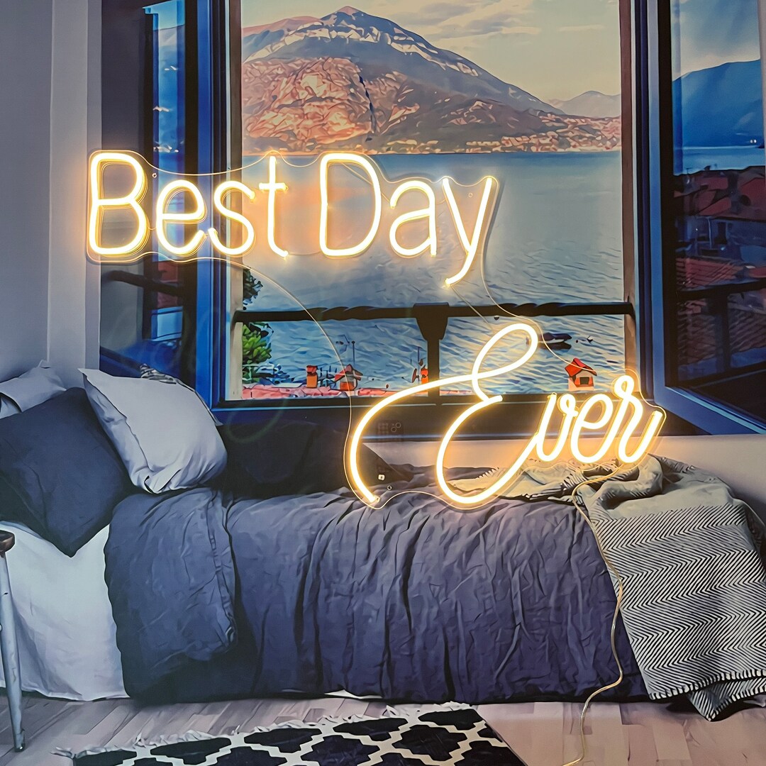 Best Day Ever Neon Sign, Custom Neon Sign Aesthetic , Wedding Neon Sign