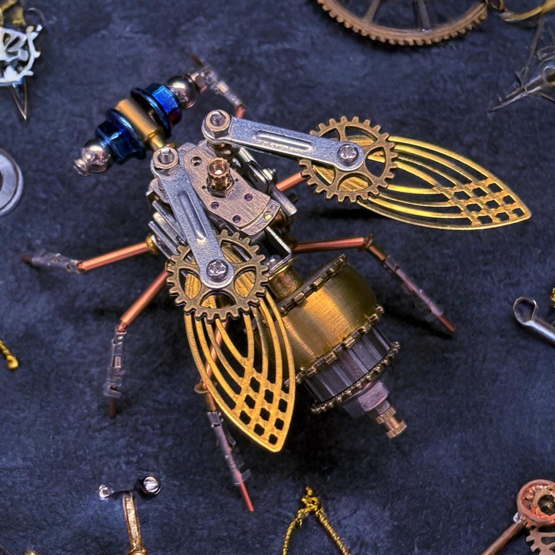Steampunk Metal Insect Fly Sculpture Insect Figurine Bug Insect Gift ...