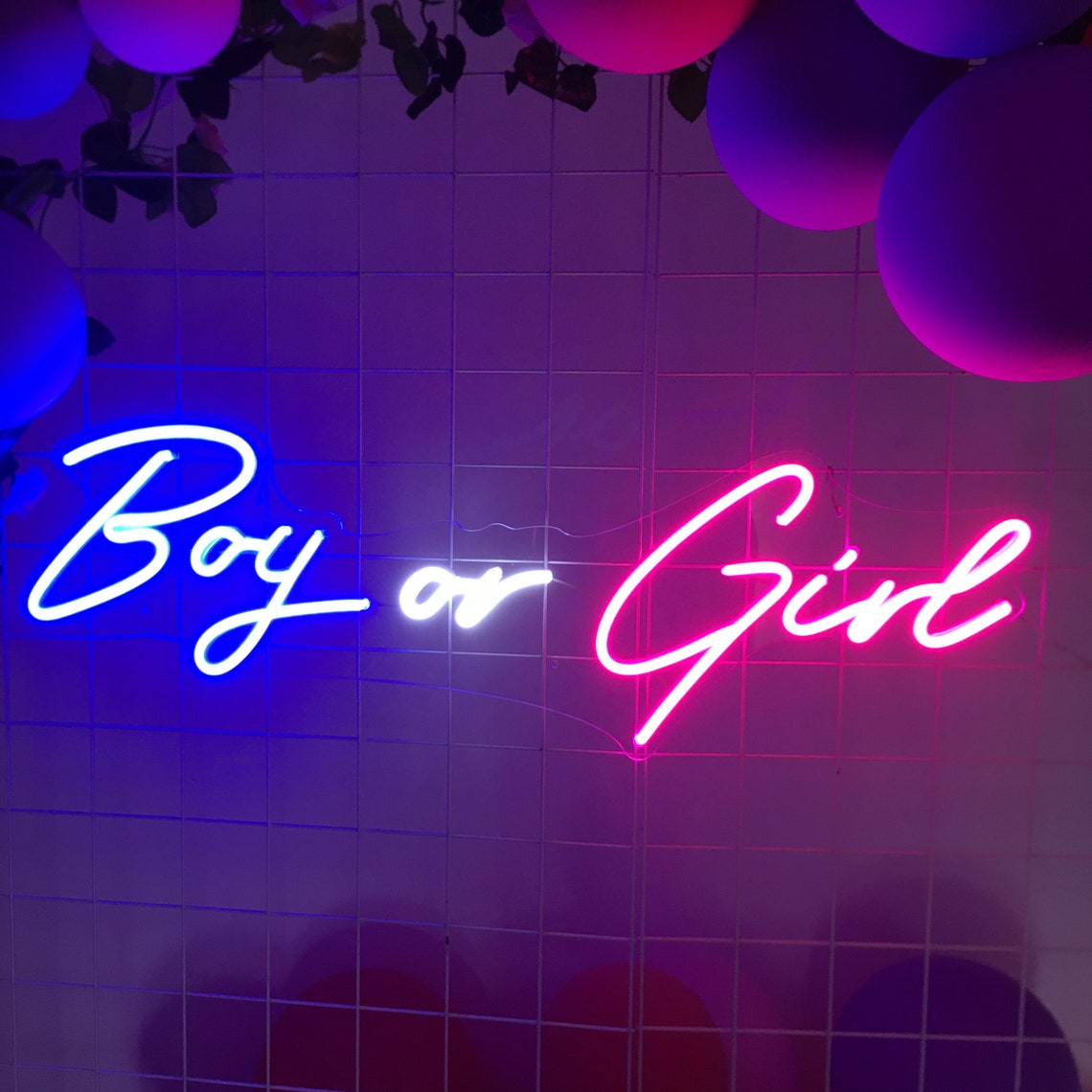 Neon Signs Light Custom Boy or Girl Baby Shower Gender Reveal Etsy
