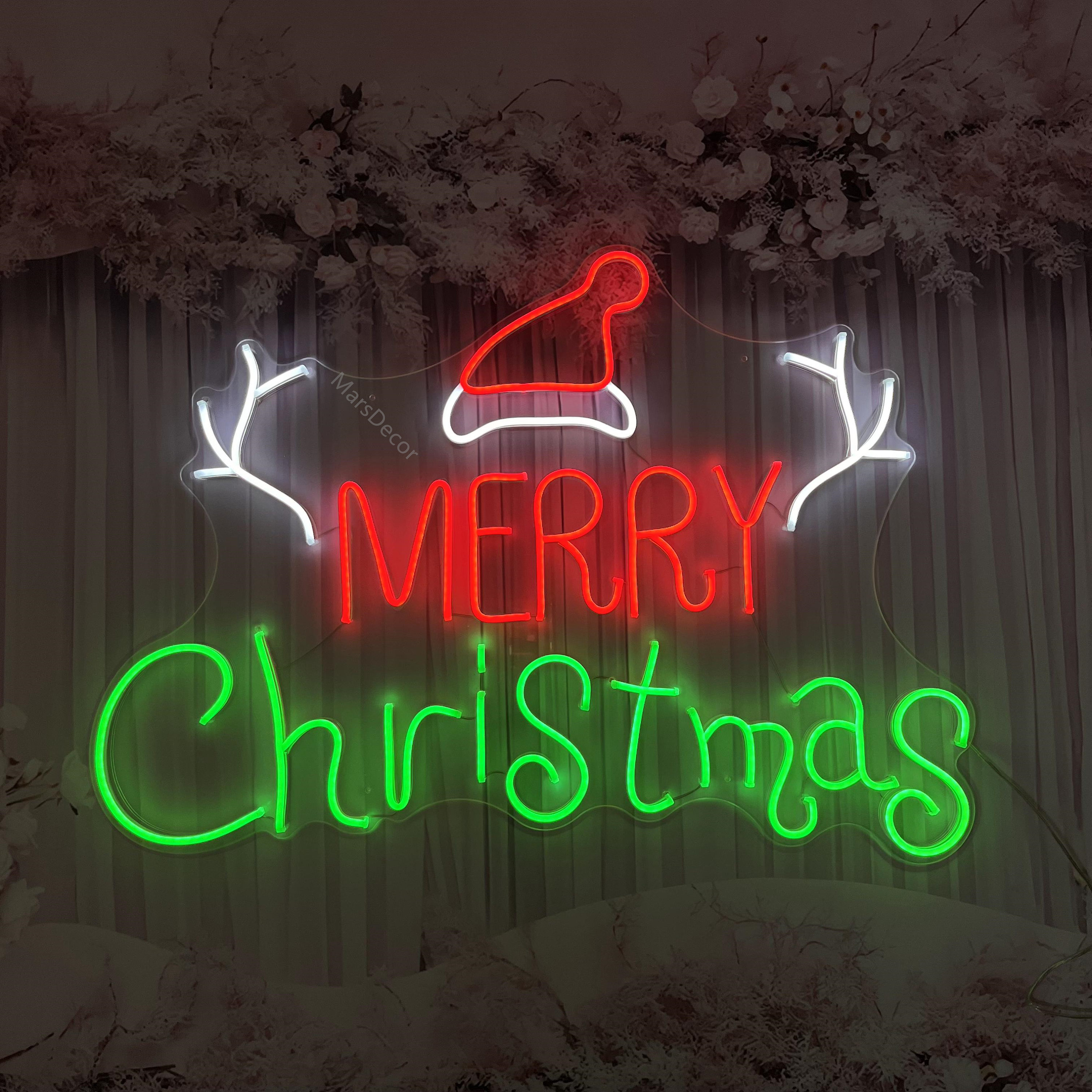メリークリスマスネオンサイン | カスタムネオンサイン | 寝室用ネオン