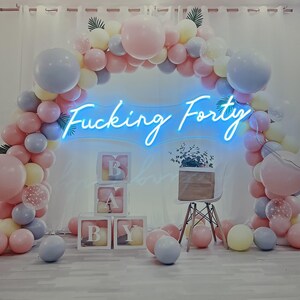 Insegna luminosa al neon "Fottuto Quaranta", decorazione da parete per 40° compleanno, regalo di buon compleanno, insegna al neon a LED, arte, casa, stanza, festa, camera da letto, decorazione per matrimoni